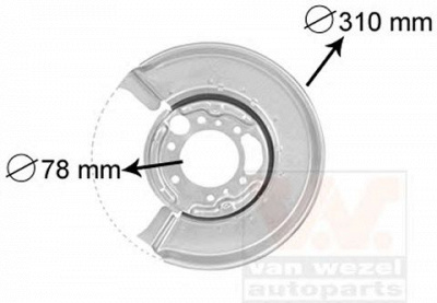 VAN WEZEL 3075373 -  Отражатель, диск тормозного механизма